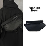 Fashion Brand Men's Functional Crossbody Bag Waterproof iPad Multifunctional Chest Bag Men's Lightweight Motorcycle Trendy Cool Single-Shoulder Bag