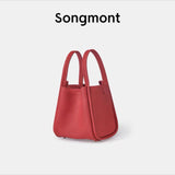 hoombox  Songmont Medium and Small Size New Lock Vegetable Basket Series Cowhide Large Capacity Commuter Portable Bucket Bag Women's Bag