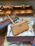 hoombox Lp19 New Lunch Box Bag Ostrich Leather Gigi Same Style Loro * Piana Bag Shoulder Crossbody Cosmetic Bag Women