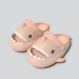 HOOMBOX Children's Shark Luminous Slippers Summer Boys and Girls Non-Slip Soft Bottom Cartoon Cute Child Beach Shoes Baby Hole Shoes