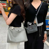 hoombox L Home Hobo Underarm Bag  Dragon Brand Fashion Simple Lady Crossbody One Shoulder Bag Lambskin Texture