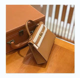 hoombox Genuine Leather Women's Bag Second Generation Kelly Bag High-Grade Exquisite Handbag All-Match Shoulder Messenger Bag Kelly Bag