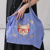 hoombox  High round Rabbit Year Same Style Internet Popular Embroidery Shopping Bag Portable Crossbody Shoulder Bag Nylon Waterproof Portable Hand Bag