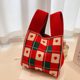 hoombox  In Stock Portable Knitted Bag Fashionable All-Match Tote Bag Promotional Conference Gift Knitted Bag Can Be Formulated