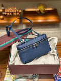 hoombox Lp19 New Lunch Box Bag Ostrich Leather Gigi Same Style Loro * Piana Bag Shoulder Crossbody Cosmetic Bag Women