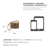 hoombox halzan Hazan Closed-Toe Layer Cowhide New High-Grade Retro Easy Matching Shoulder Portable Crossbody Small Square Bag