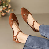 HOOMBOX Flat Shoes  Women's New Shoes for Spring Retro Closed Toe Bag Heel Sandals