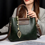 hoombox Genuine Leather Bag Female  Ladies New Bag Outdoor All-Matching Large Capacity Portable Women Bag Mother Crossbody Bag for Middle-Aged People