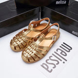 HOOMBOX Melisa New Melisa Roman Sandals Closed Toe Woven Hollowed Retro Women's Shoes Simple Style