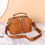 hoombox Genuine Leather Women's Bag High-Grade  Popular HOTan and NEWn Retro Shoulder Bag Togo First Layer Cowhide Portable Messenger Bag