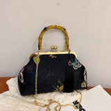 hoombox  New Chinese Style Bag Chinese Style Embroidery Bag Clutch Bag Advanced Chain Shoulder Bag Large Capacity Portable Crossbody Bag for Women