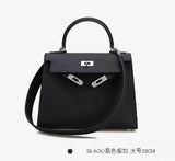 hoombox Genuine Leather Women's Bag Second Generation Kelly Bag High-Grade Exquisite Handbag All-Match Shoulder Messenger Bag Kelly Bag