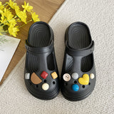 HOOMBOX New Eva Children's Slippers Summer Cute Cartoon DIY Sandals Soft Bottom Parent-Child Eva Sandals Children Hole Shoes