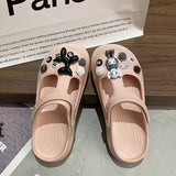 HOOMBOX New Eva Children's Slippers Summer Cute Cartoon DIY Sandals Soft Bottom Parent-Child Eva Sandals Children Hole Shoes