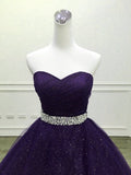 Hoombox Purple Gorgeous Shiny Tulle Beaded Sweetheart Ball Gown Formal Dresses, Purple Sweet 16 Dresses