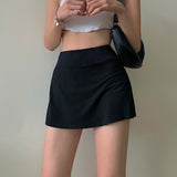 Hoombox Tennis Skirt Women High Waist Sexy Girl Tight Bag Hip Short Skirt Summer Sports Culottes split A-line Mini skirt Y2K