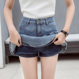 Hoombox Vintage Denim Mini Skirts Women Summer Sexy Solid Colour Ball Gown Skirts Jeans Female Casual Pocket Slim A-line Mini Skirts