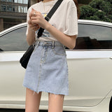 Hoombox Skirts Women Summer High Waist Denim Mini A-Line Classic All-match Womens High Street Hips Skirt Casual Hot Selling Cool Simple