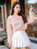 Hoombox Women High Waist Pleated Skirts Girls Tennis School White/Black Mini Skirt Uniform Female Loose Casual Short Bottoms