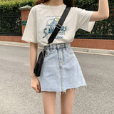 Hoombox Skirts Women Summer High Waist Denim Mini A-Line Classic All-match Womens High Street Hips Skirt Casual Hot Selling Cool Simple