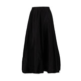 Hoombox Satin Long Skirt Women Vintage Elegant Fashion High Waist A-line Office Lady Loose Folds Maxi Skirt Female Casual