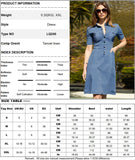 Hoombox   New Denim Women Dress Work Clothes Blue Jeans Skirt  Fashion Casual Dresses for Women School Office Lady Splicing Plus Size