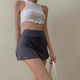 Hoombox Tennis Skirt Women High Waist Sexy Girl Tight Bag Hip Short Skirt Summer Sports Culottes split A-line Mini skirt Y2K