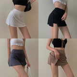 Hoombox Tennis Skirt Women High Waist Sexy Girl Tight Bag Hip Short Skirt Summer Sports Culottes split A-line Mini skirt Y2K