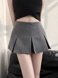 Hoombox Women Pleated Shorts Skirts Vintage High Waist Wide Pleats Design Slim Sexy Mini Skirt Female Fashion  Skort Mujer