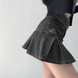 New American Spice Girl Y2k Summer Short Denim Skirt High Waist Pleated Skirt Denim Black Sexy Jean Skirt Skirts For Women