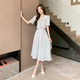 Small Fragrant New Summer Fashion Korean Sweet Elegant 2 Piece Set Women Coat Top + Midi Skirt Suits Womens Two Peice Sets