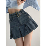 New American Spice Girl Y2k Summer Short Denim Skirt High Waist Pleated Skirt Denim Black Sexy Jean Skirt Skirts For Women