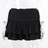 Hoombox Japanese Harajuku Girls Sweet Lace Plaid High Waist Pleated Skirt Gothic Cute Lolita Cake Mini Goth Dark Sexy Skirt