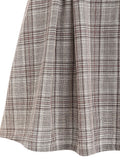 Hoombox Off The Shoulder Tee and Crisscross Plaid Suspender Skirt Set Two Piece Dress Top and Skirt Set