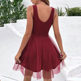 Hoombox Elegant Chiffon Dress Women's Sleeveless Suspender Skirt Sexy Skirt A-line Dress Summer 2024 Women Robe