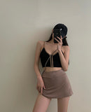 Hoombox Tennis Skirt Women High Waist Sexy Girl Tight Bag Hip Short Skirt Summer Sports Culottes split A-line Mini skirt Y2K