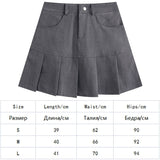 Hoombox Pleated Skirt Women Y2k Harajuku White Pencil Skirt Uniforms Safety Pants Summer Solid Color Casual Mini Kawaii Skirt Fashion