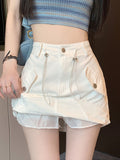 Hoombox White Sexy Cargo Skirt Women Streetwear High Waist Fashion A Line Skirts Summer Korean All Match Female Slim Skirts New