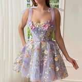 Hoombox New Hot Direct Selling Short Skirt Pendulum Womens Fashion Three-dimensional Flower Embroidery Hip-huggin Dress