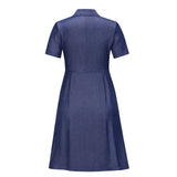 Hoombox   New Denim Women Dress Work Clothes Blue Jeans Skirt  Fashion Casual Dresses for Women School Office Lady Splicing Plus Size