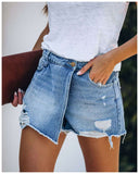 Hoombox Summer Denim Shorts jeans Skirts Women Shorts Ripped Solid Color Cotton Blend Attractive Leisure Shorts Femme Pantalones Mujer