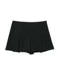 Hoombox Women Pleated Shorts Skirts Vintage High Waist Wide Pleats Design Slim Sexy Mini Skirt Female Fashion  Skort Mujer