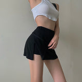 Hoombox Tennis Skirt Women High Waist Sexy Girl Tight Bag Hip Short Skirt Summer Sports Culottes split A-line Mini skirt Y2K