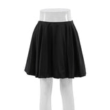 Hoombox Summer Satin Skirt A-line Short Skirt Women's Commuter White Mini Pleated Skirt Official Ladies Black Skirt