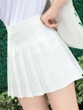 Hoombox Women High Waist Pleated Skirts Girls Tennis School White/Black Mini Skirt Uniform Female Loose Casual Short Bottoms