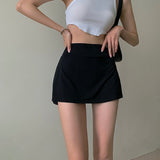 Hoombox Tennis Skirt Women High Waist Sexy Girl Tight Bag Hip Short Skirt Summer Sports Culottes split A-line Mini skirt Y2K