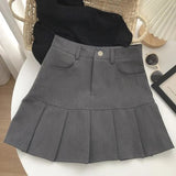 Hoombox Pleated Skirt Women Y2k Harajuku White Pencil Skirt Uniforms Safety Pants Summer Solid Color Casual Mini Kawaii Skirt Fashion