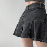 New American Spice Girl Y2k Summer Short Denim Skirt High Waist Pleated Skirt Denim Black Sexy Jean Skirt Skirts For Women