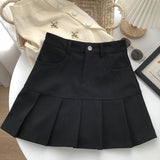 Hoombox Pleated Skirt Women Y2k Harajuku White Pencil Skirt Uniforms Safety Pants Summer Solid Color Casual Mini Kawaii Skirt Fashion