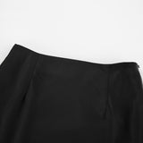 Elegant Satin Black Trumpet Skirt Fashion Slim High Waist Skirts Women Female Summer New Solid Office Lady Long Skirt